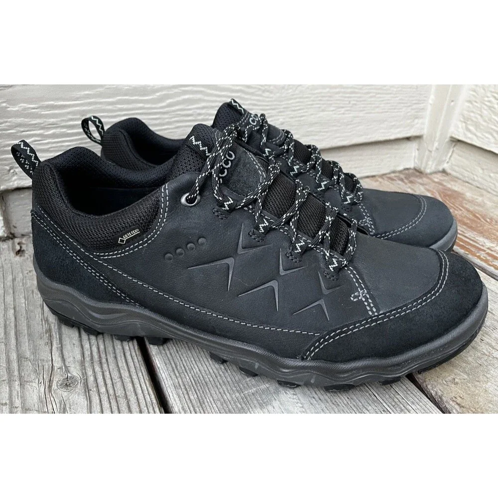 ECCO Ulterra Gore-Tex Low Men's 42 US 8-8.5 Outdoor Hiking Shoes - Black Leather